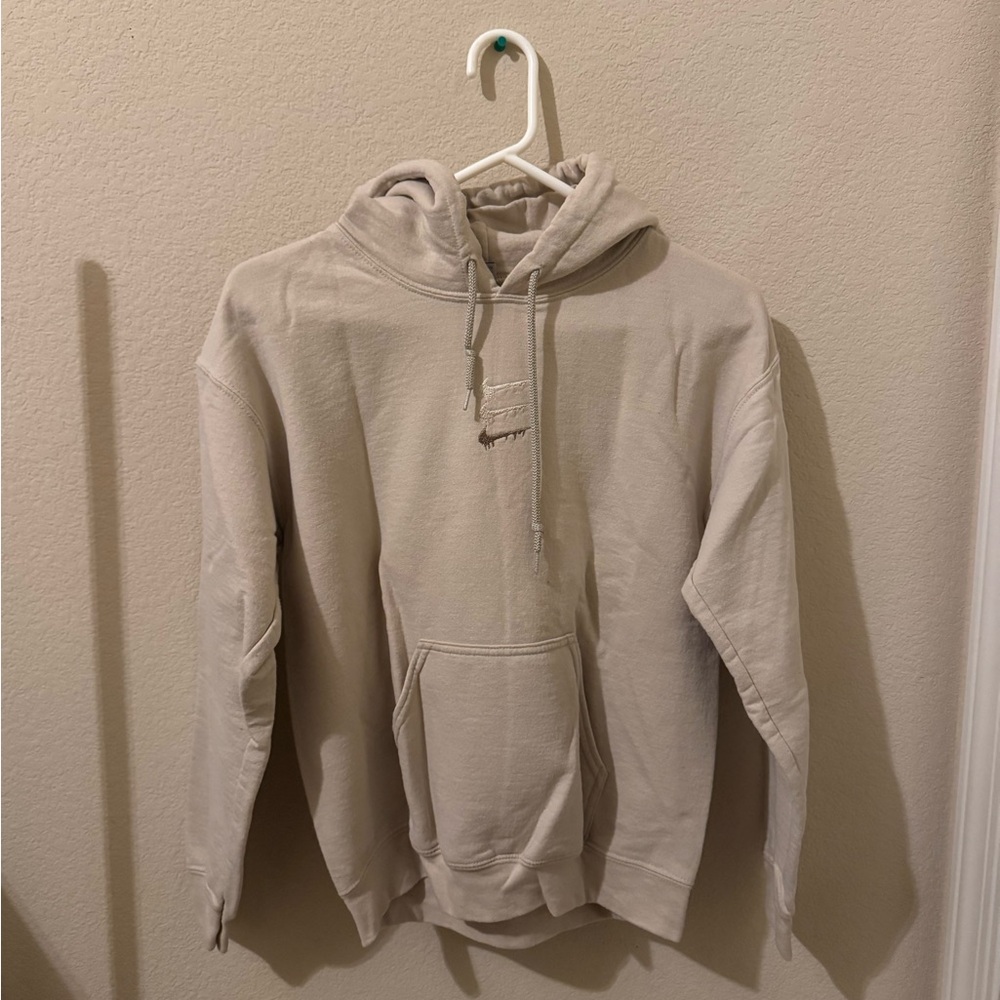 Tan/Cream Embroidered “Nike Logo” Hoodie with Drawstring